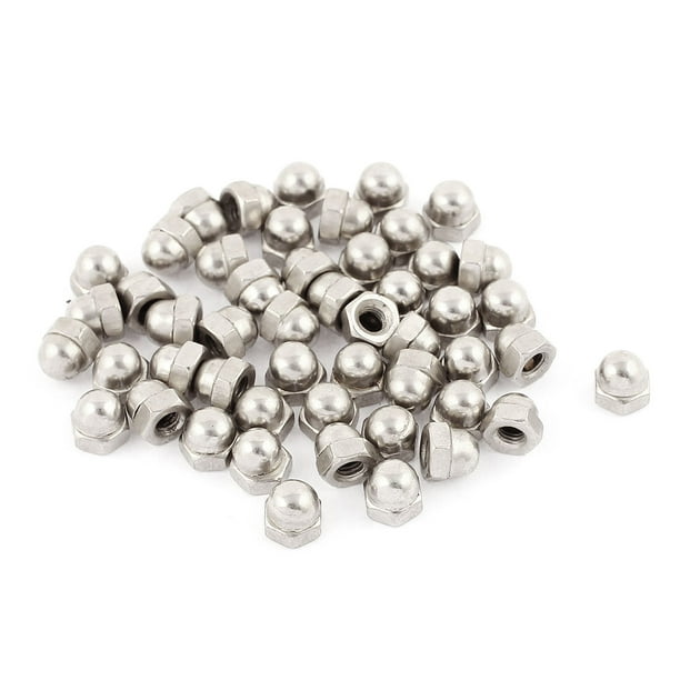 50 Pcs M4 304 Stainless Steel Metric Dome Head Cap Hexagon Nuts Silver Tone by Uptell 50 Pcs M4 304 Stainless Steel Metric Dome Head Cap Hexagon Nuts Silver Tone by Uptell